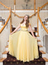 Off the Shoulder Yellow Long Prom Dress LBQ1497